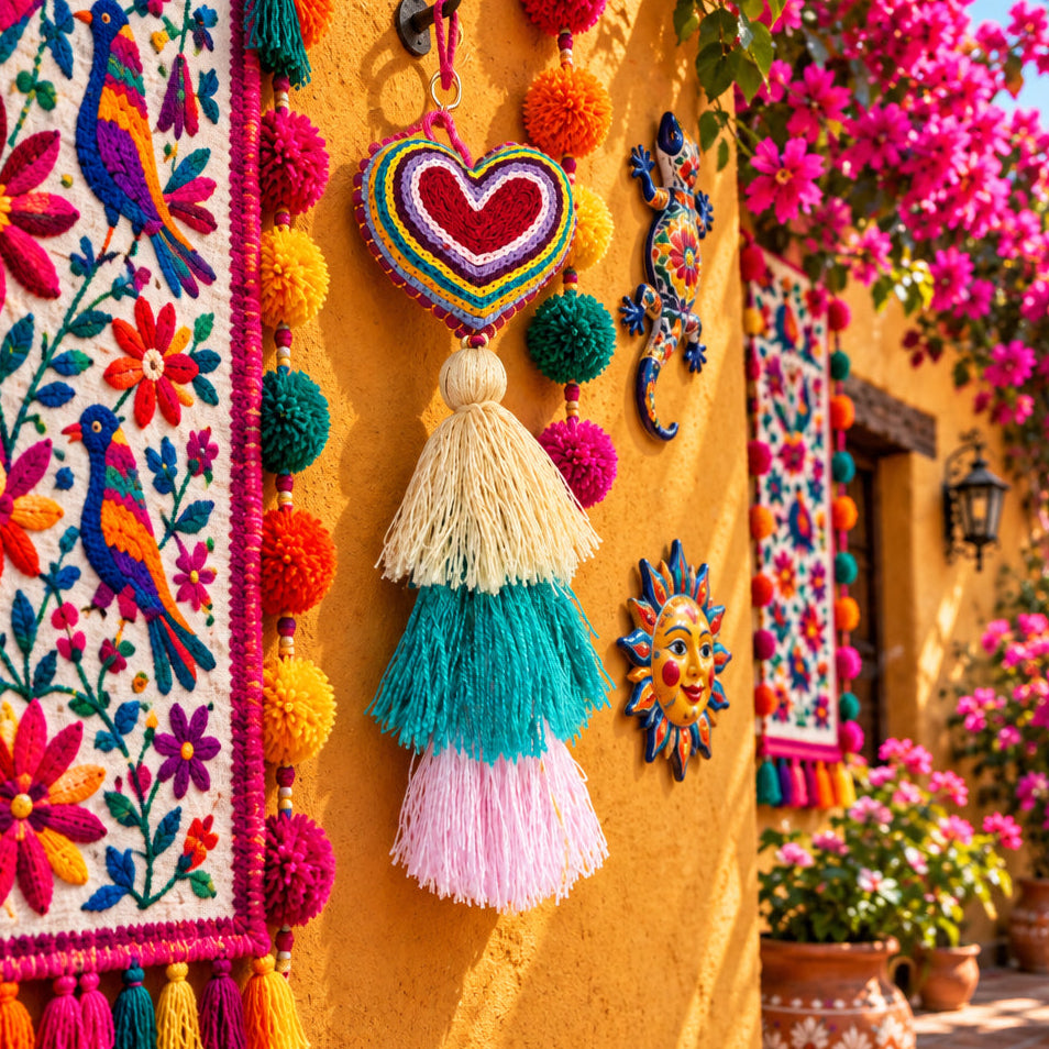 Portachiavi Cuore e Pom Pom Mex