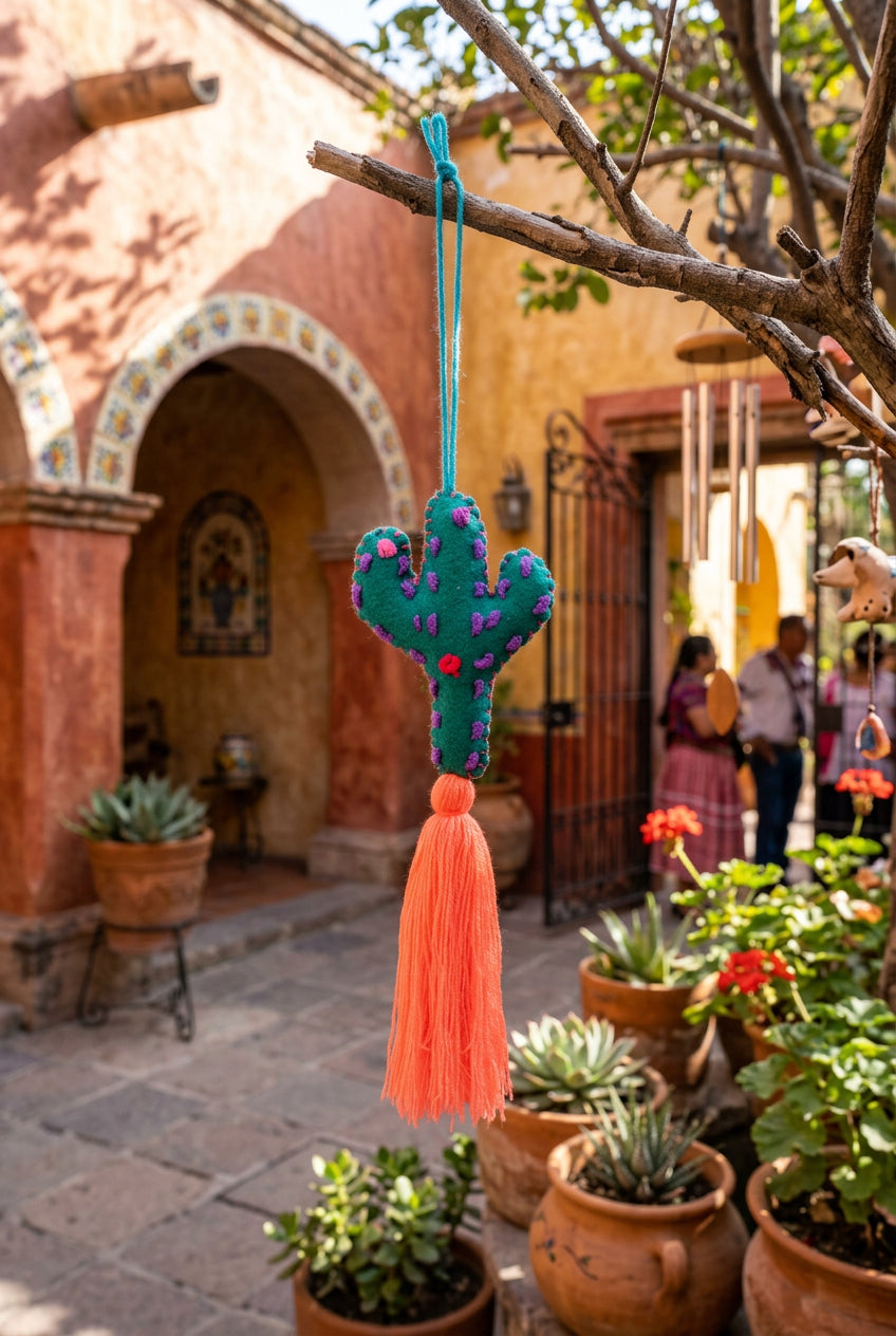 Portachiavi Cactus e Pom Pom Mex