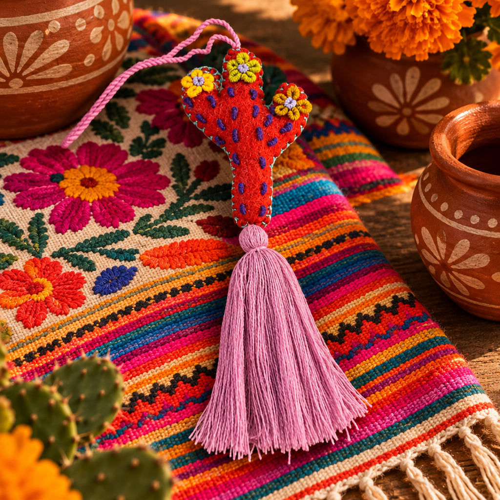 Portachiavi Cactus e Pom Pom Mex
