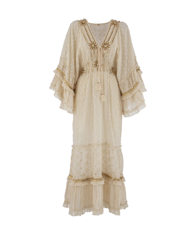Abito boho beige