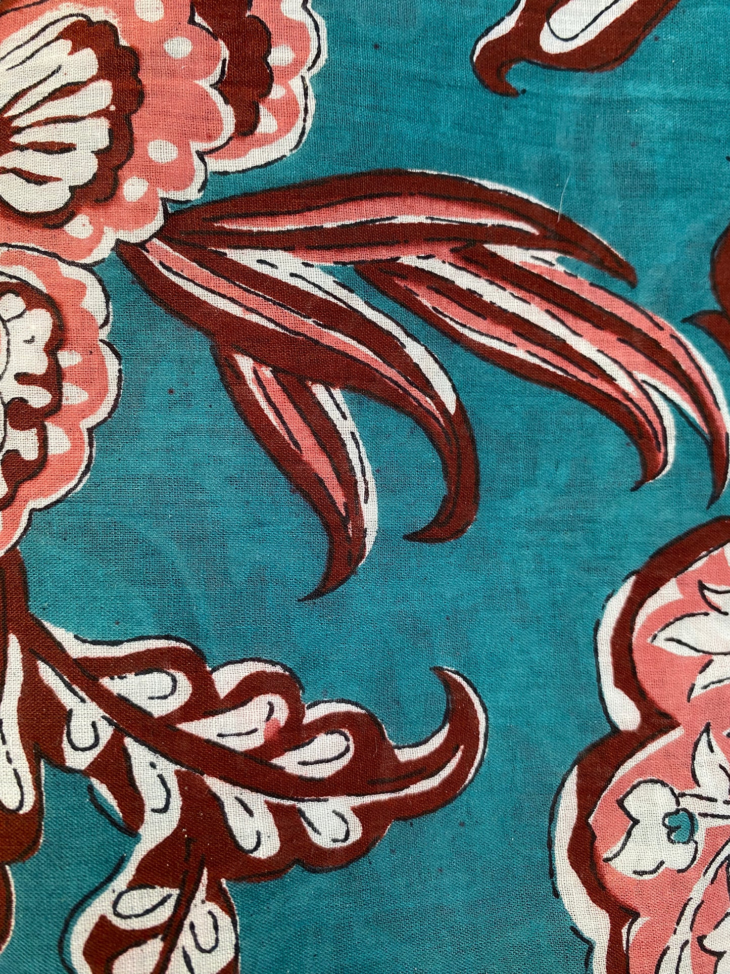 Pareo TURCHESE block printed