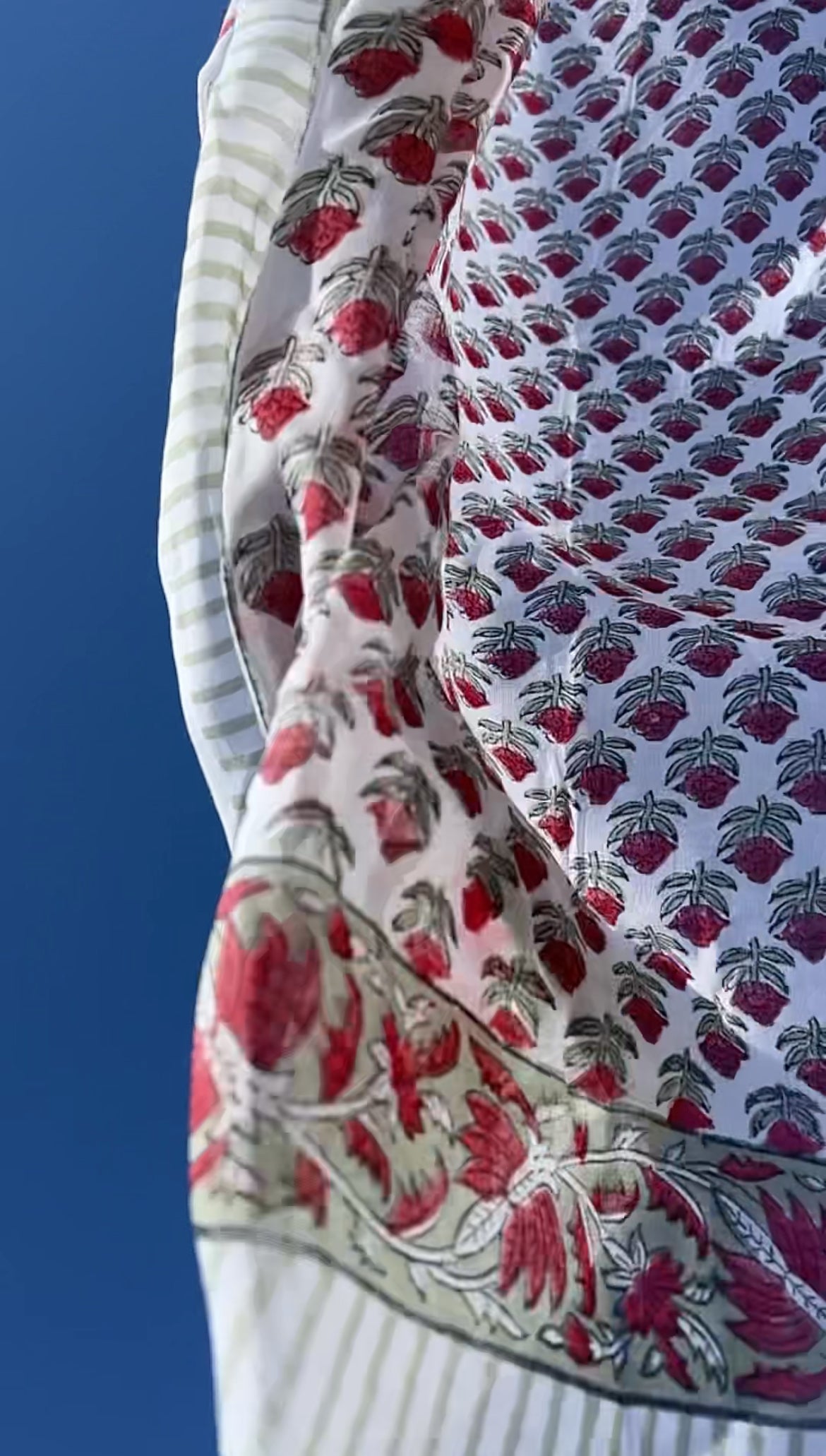 Pareo ROSSI block printed