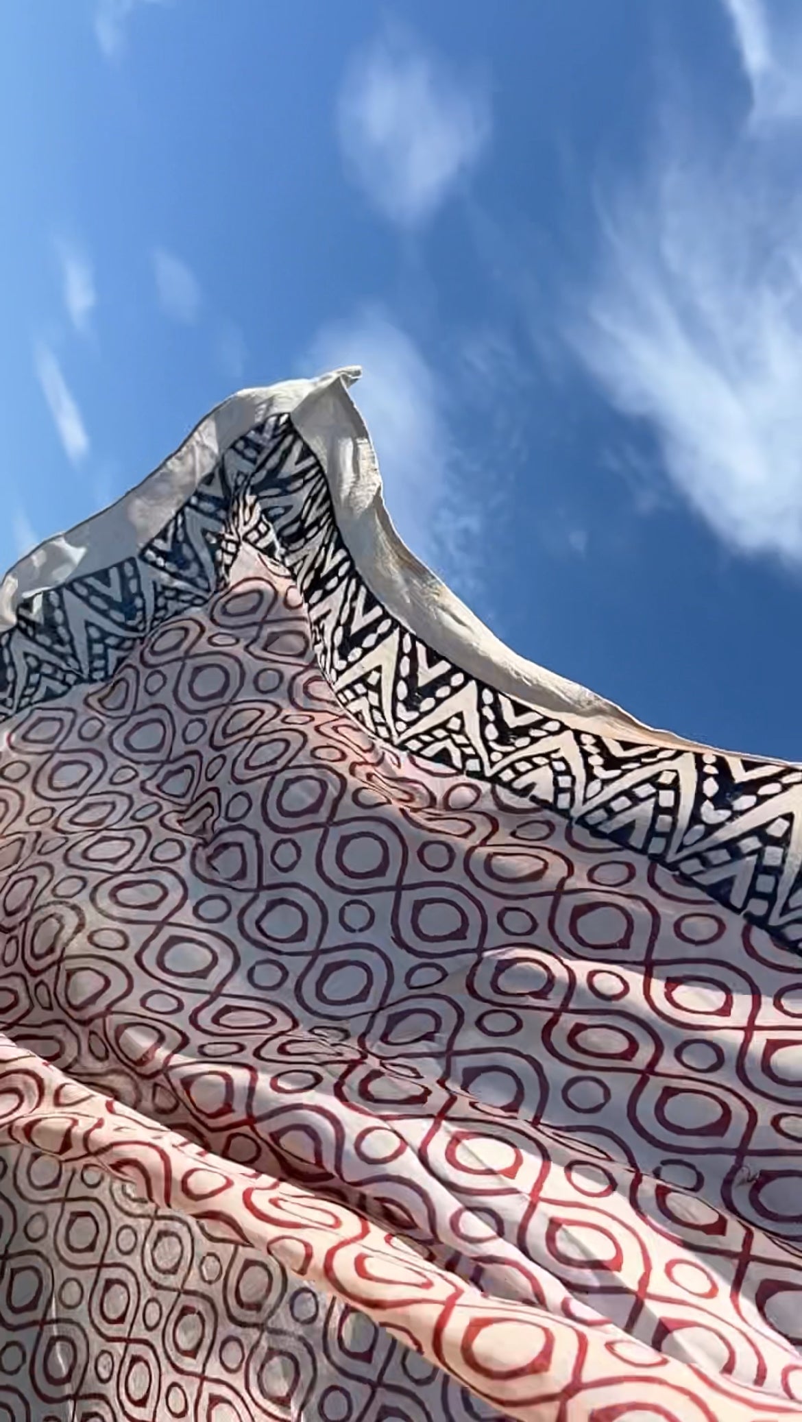 Pareo BEIGE block printed