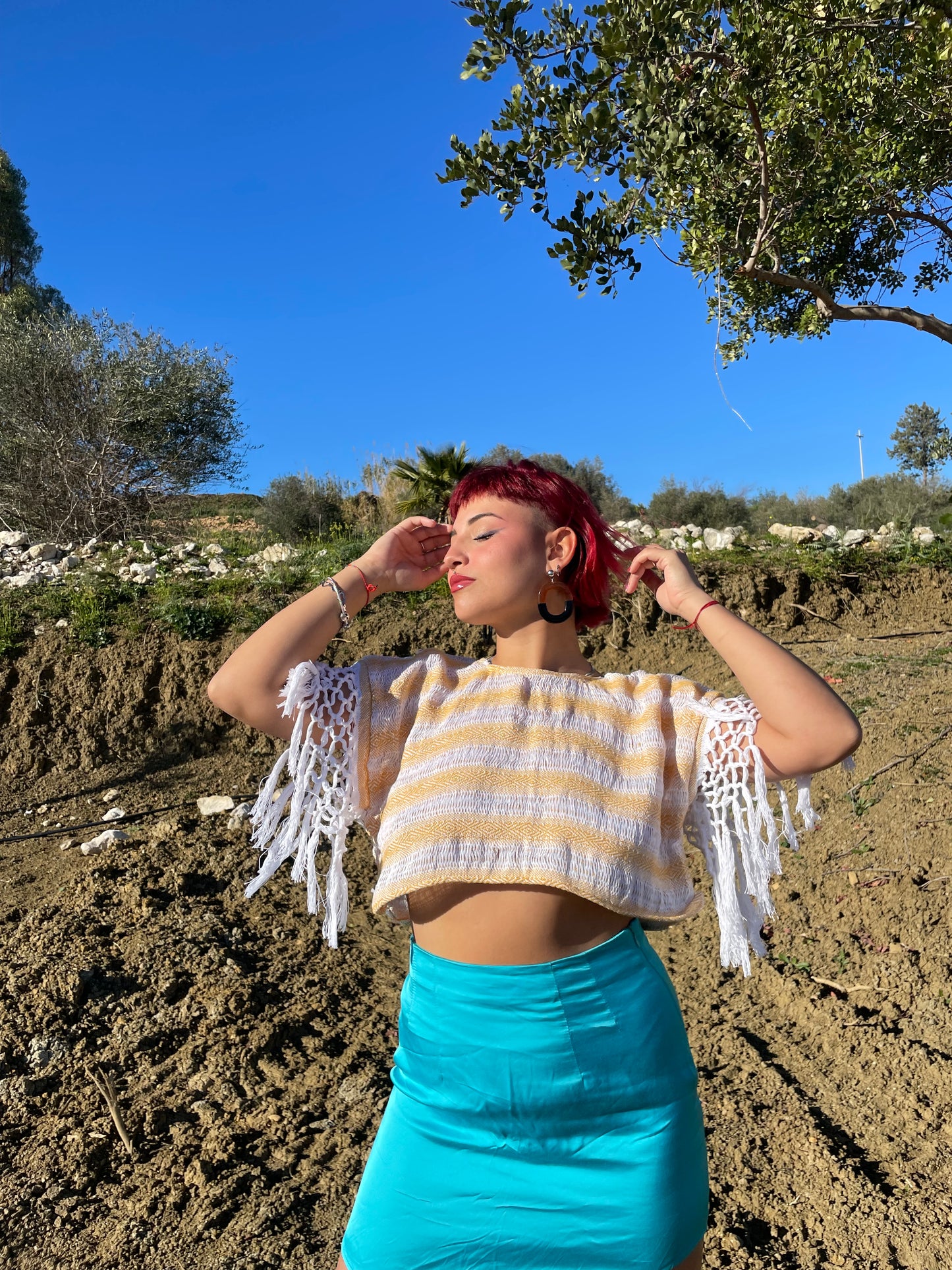 Crop-top Wynwood frange