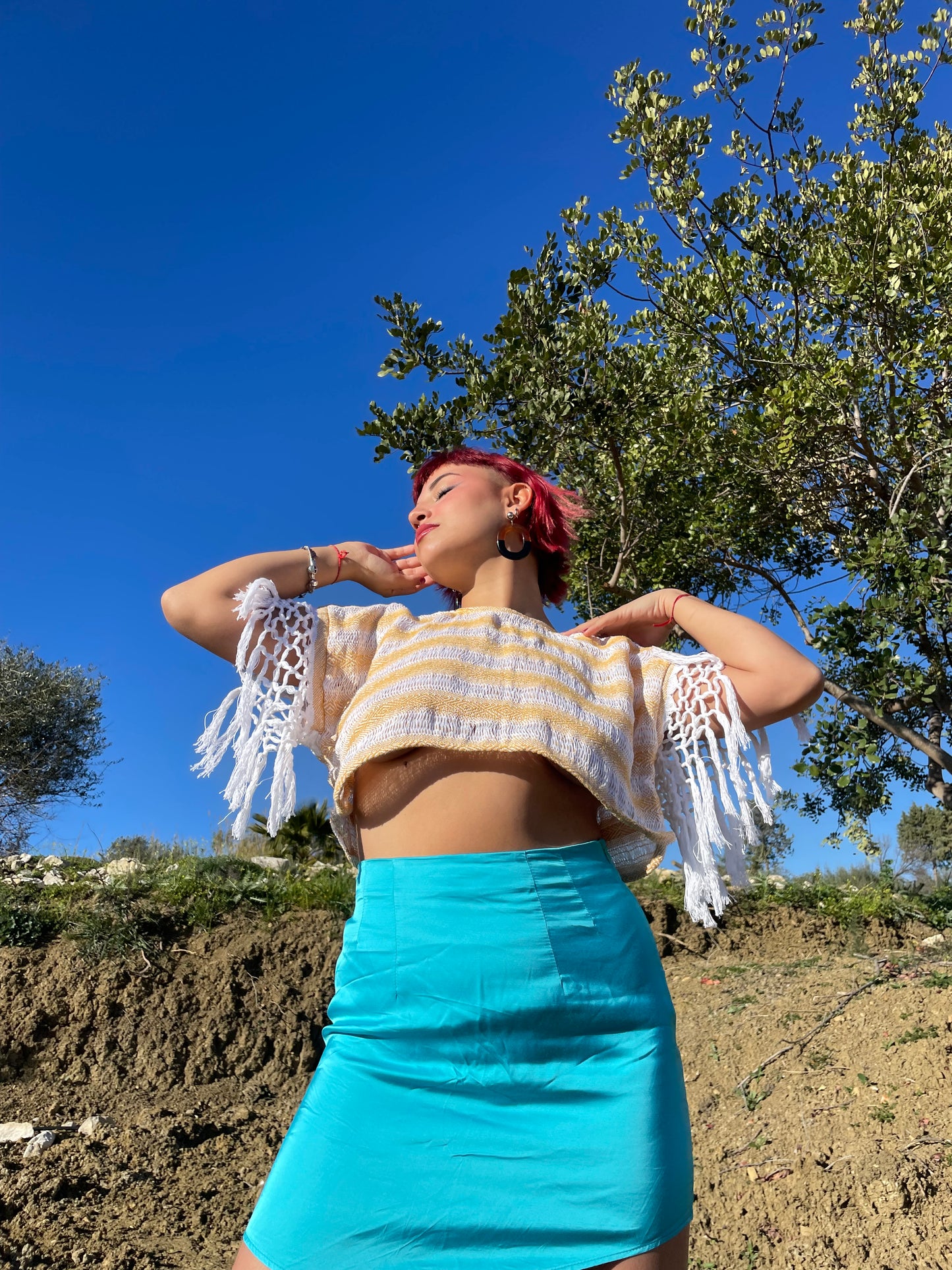 Crop-top Wynwood frange