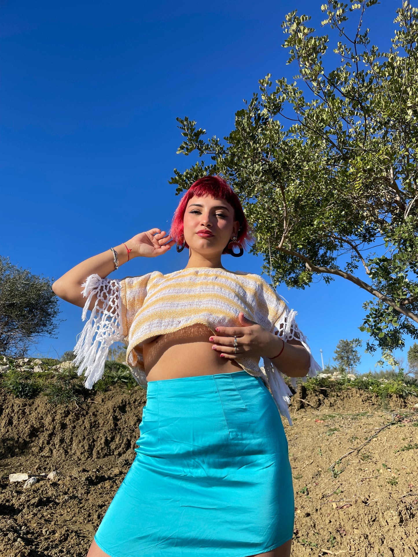 Crop-top Wynwood frange