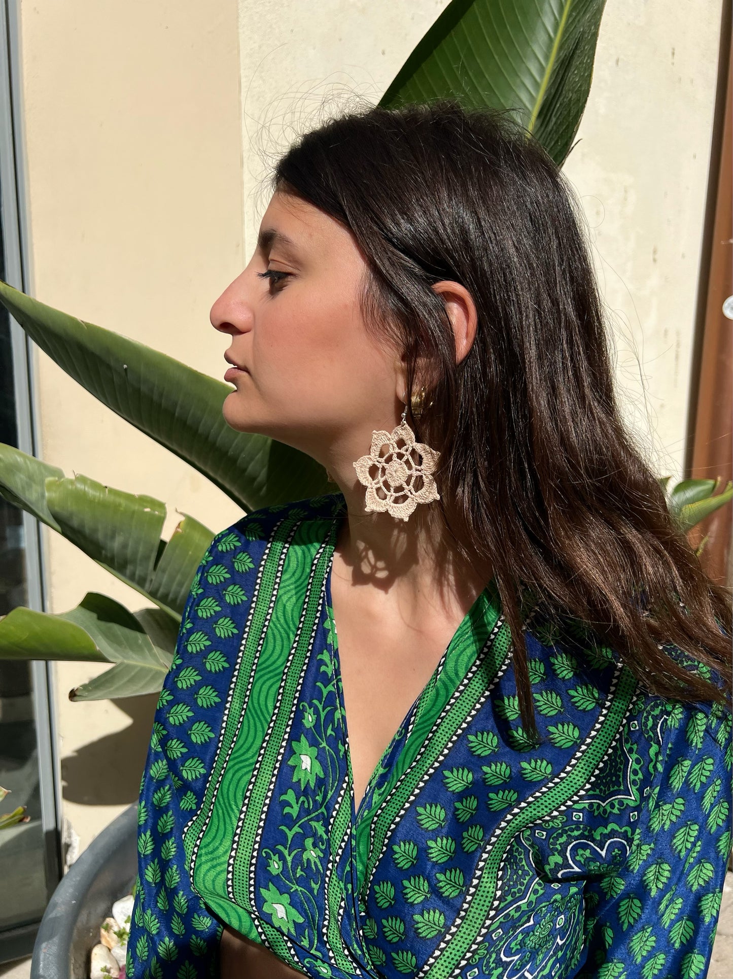 Orecchini crochet fiore