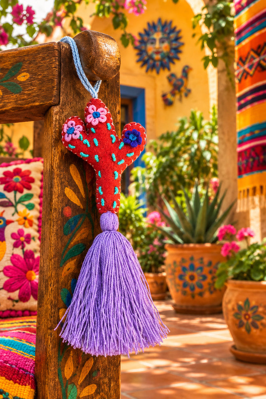 Portachiavi Cactus e Pom Pom Mex