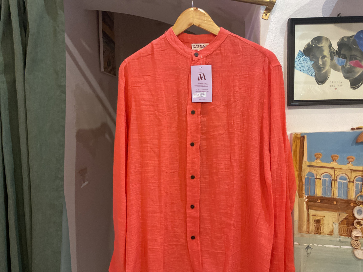 Camicia corallo manica lunga