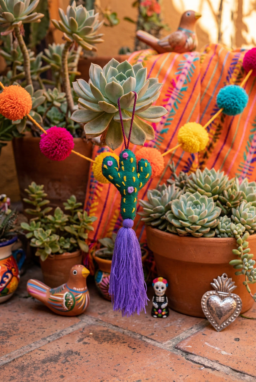 Portachiavi Cactus e Pom Pom Mex