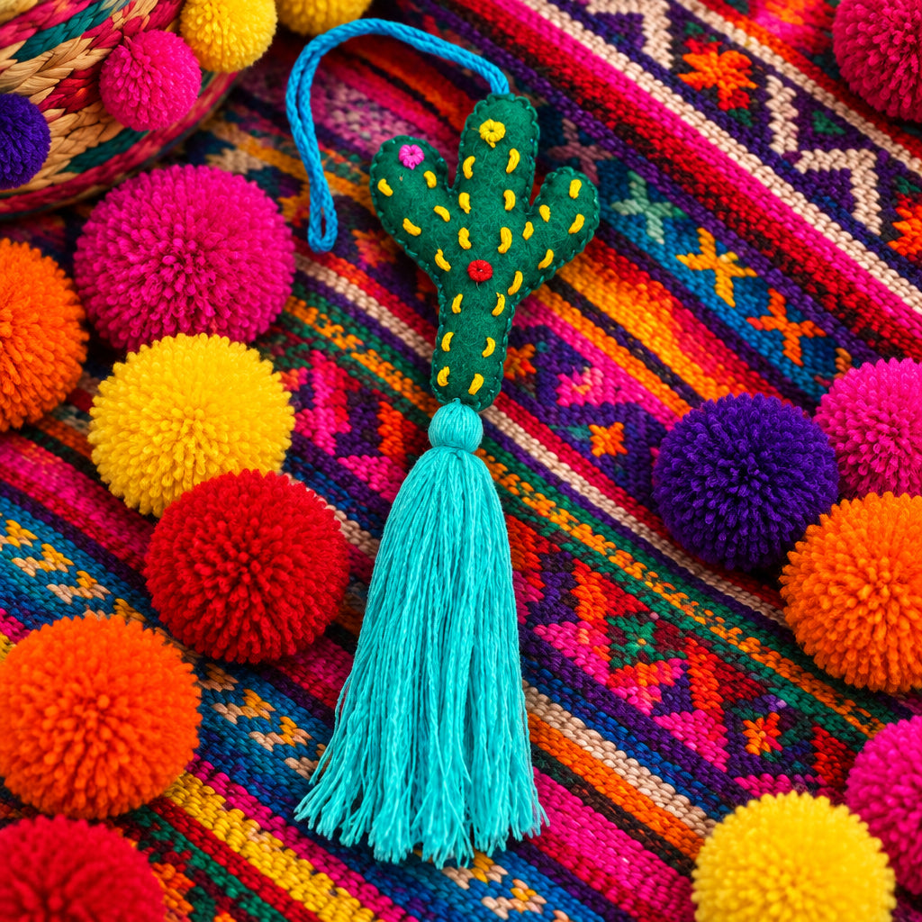 Portachiavi Cactus e Pom Pom Mex