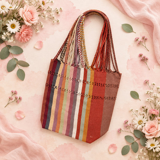 Tote Mex - Ricamo righe larghe