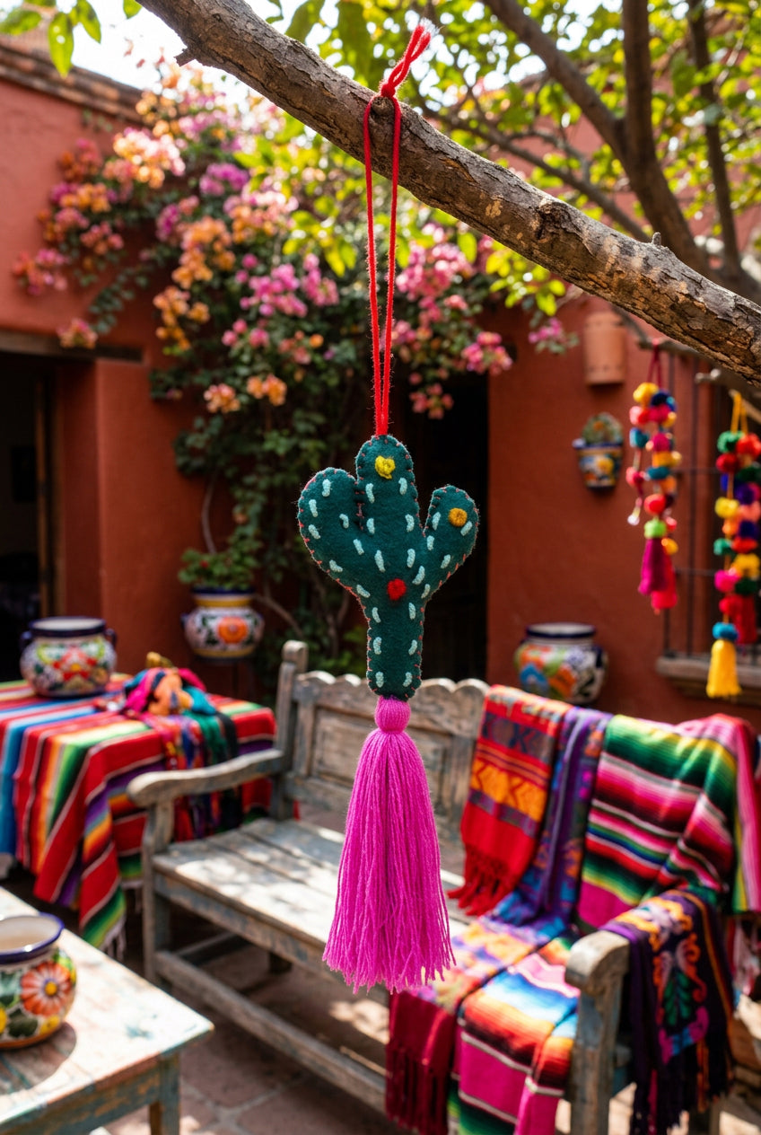 Portachiavi Cactus e Pom Pom Mex