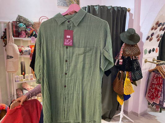 Camicia verde manica corta