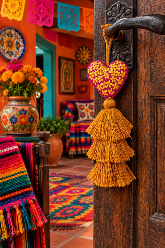 Portachiavi Cuore e Pom Pom Mex