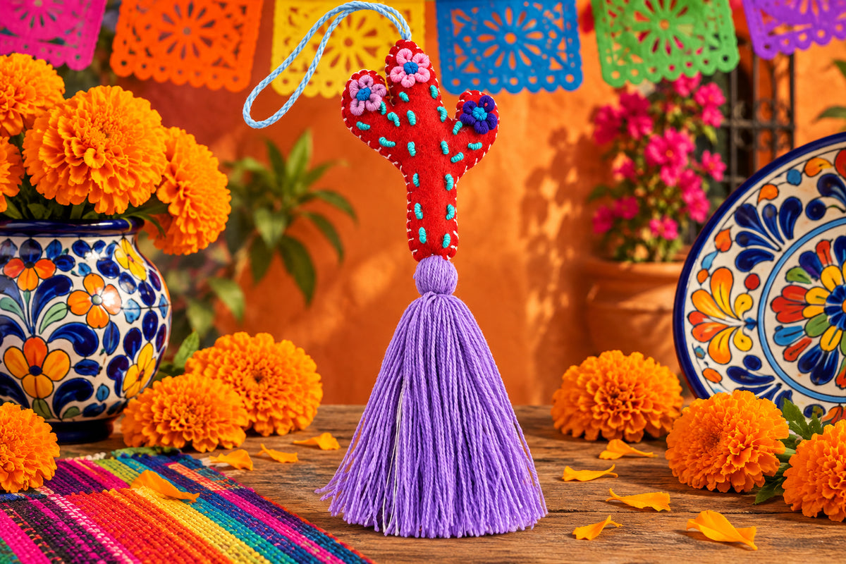 Portachiavi Cactus e Pom Pom Mex