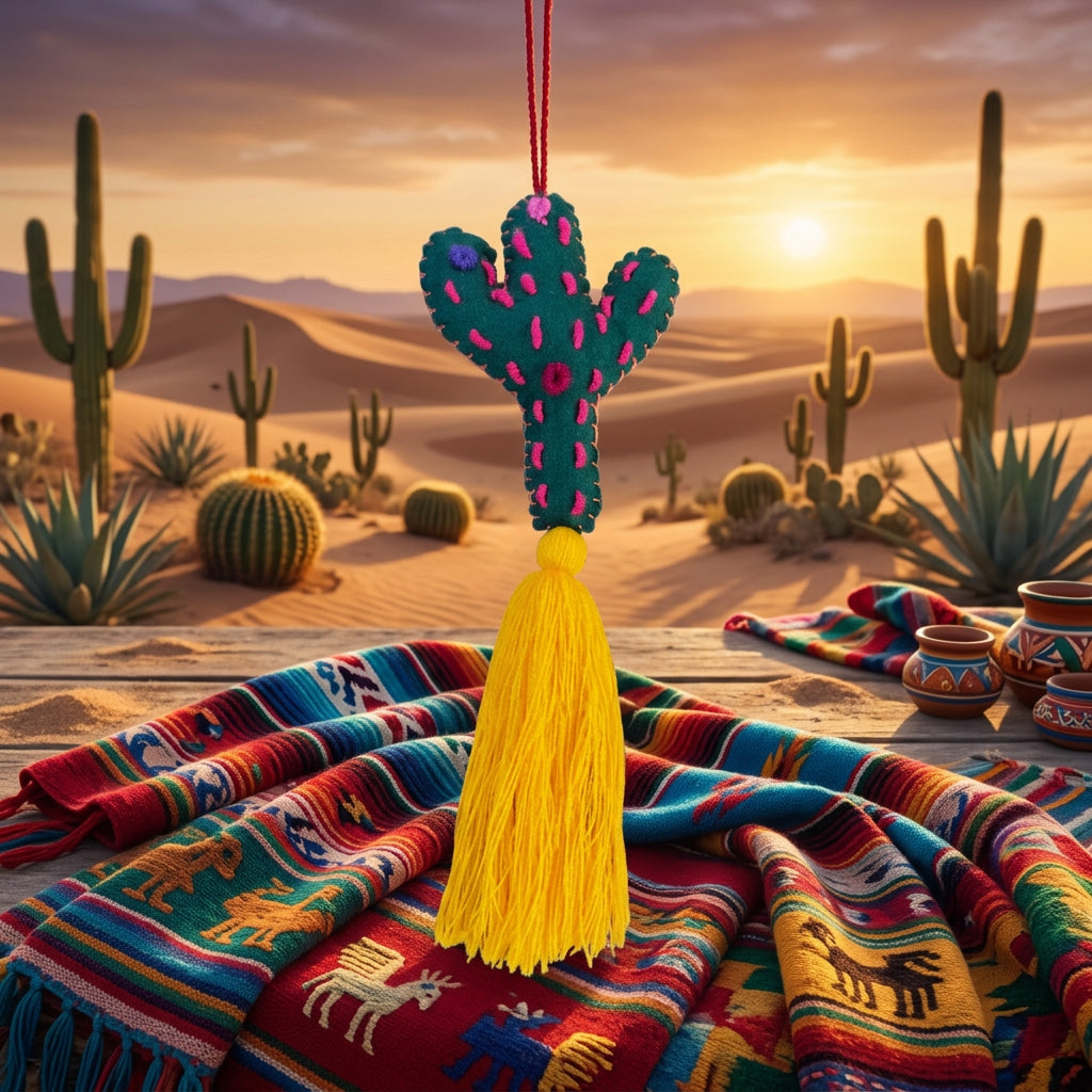 Portachiavi Cactus e Pom Pom Mex