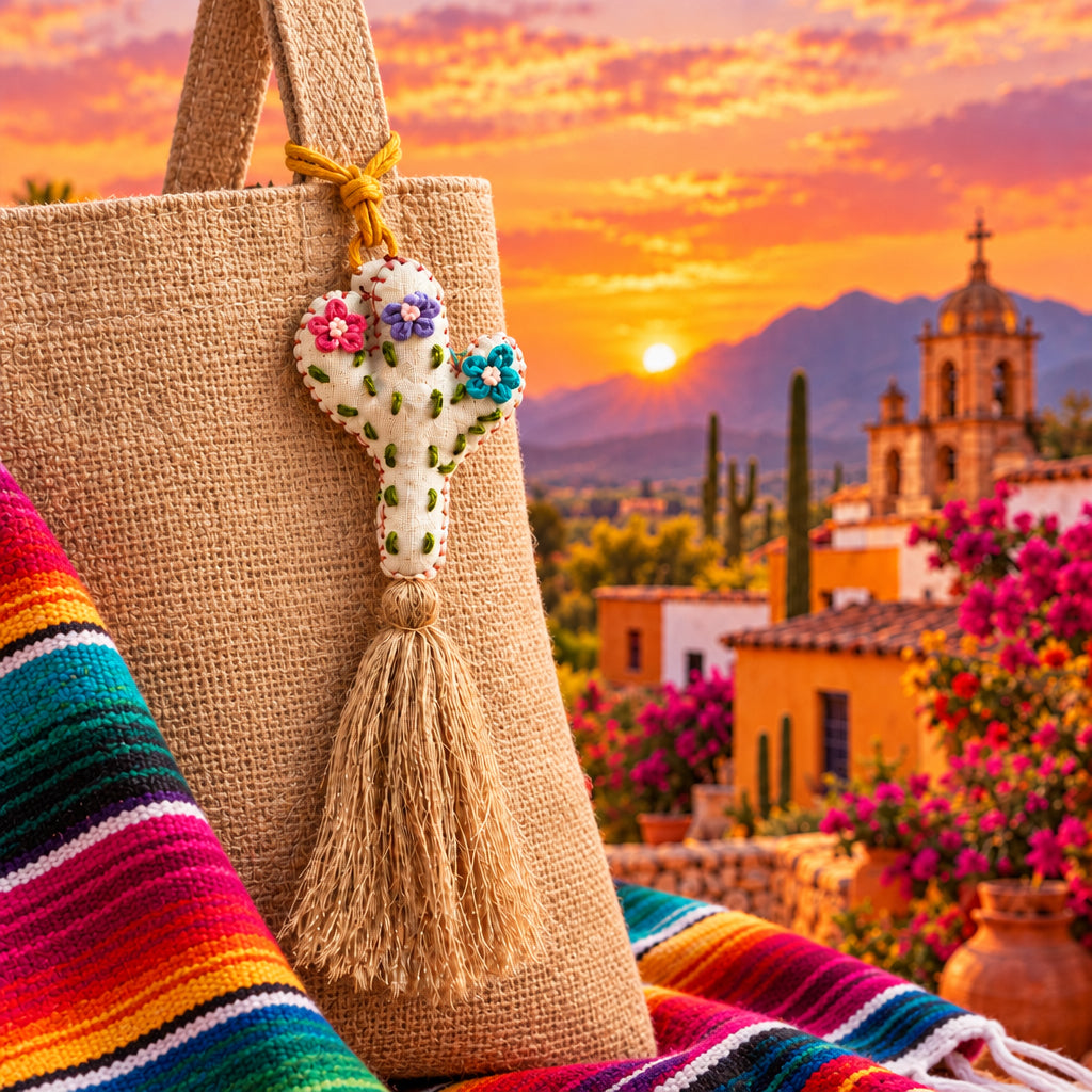 Portachiavi Cactus e Pom Pom Mex