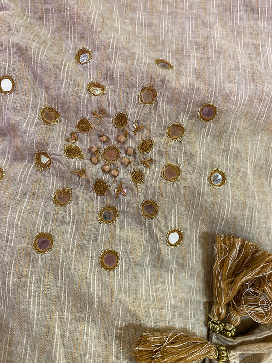 Pareo SPECCHI BEIGE block printed