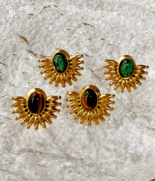 Orecchini pietra dura a ventaglio