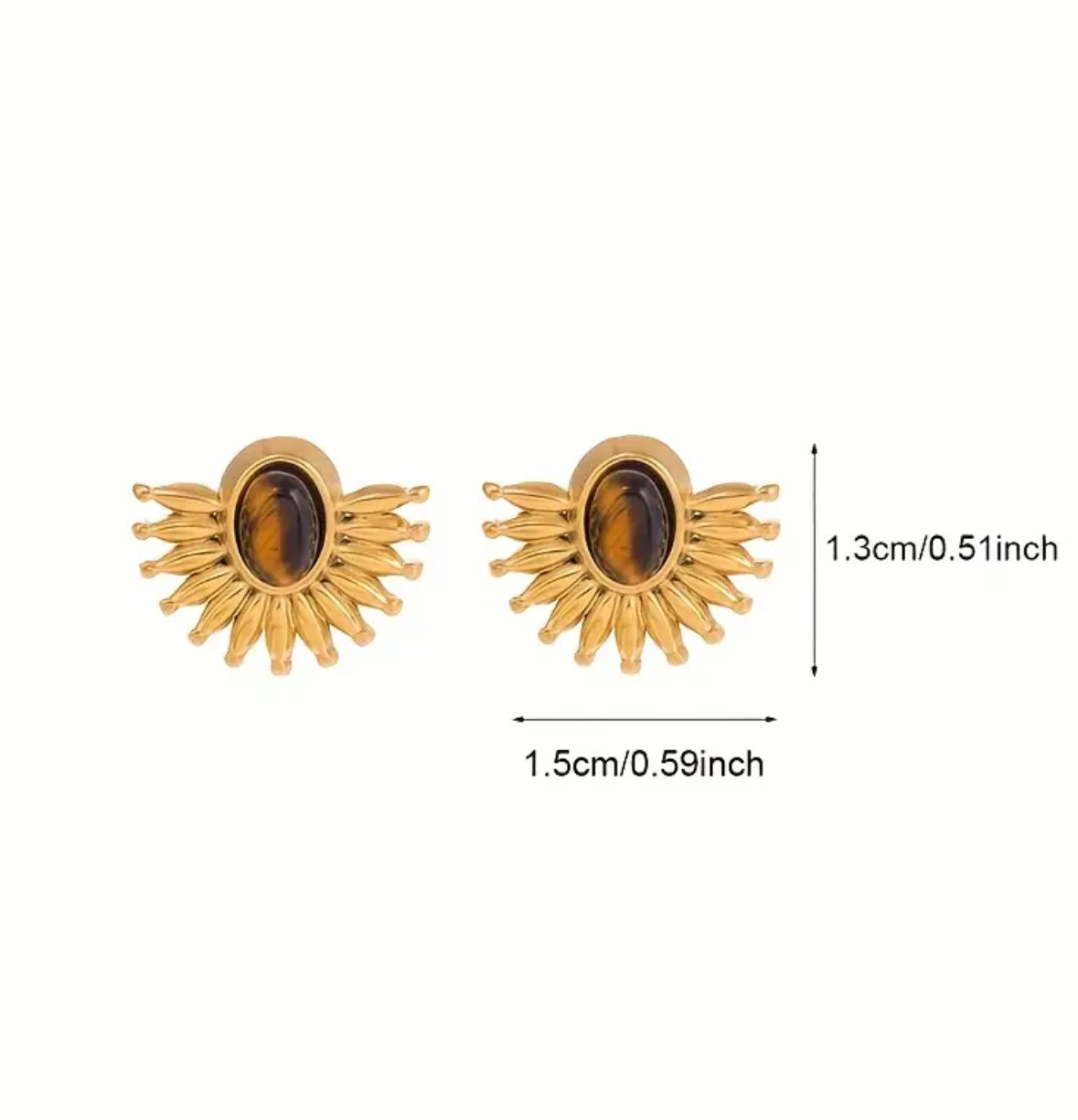 Orecchini pietra dura a ventaglio