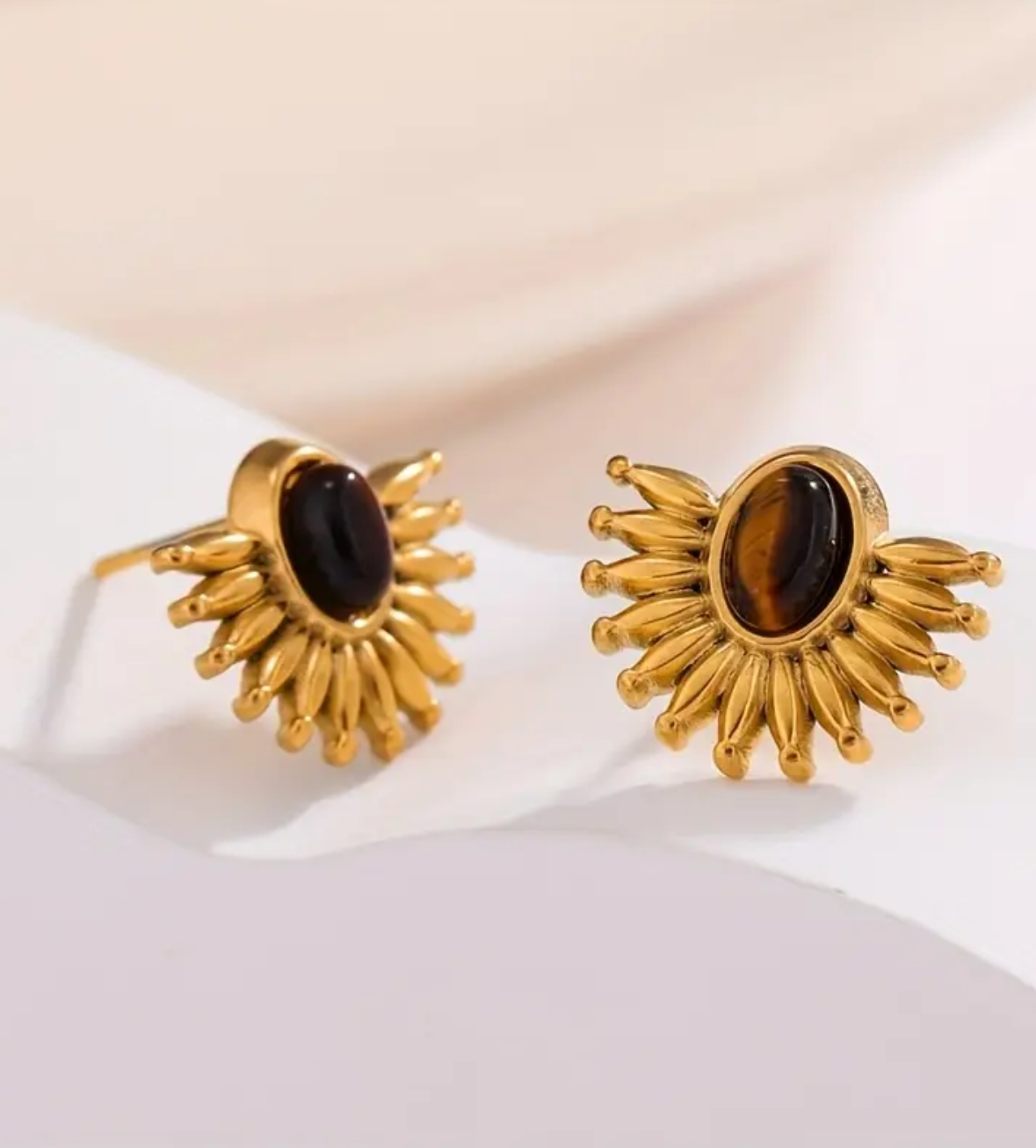 Orecchini pietra dura a ventaglio