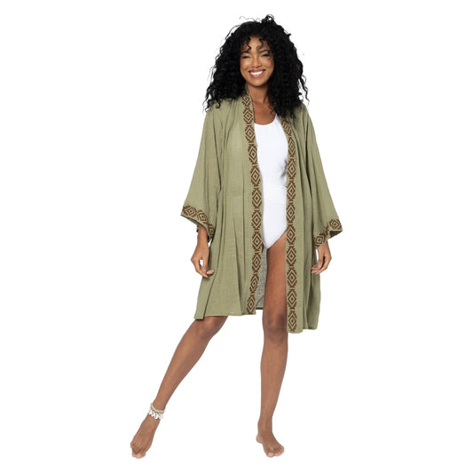 KIMONO ESTIVO SEMILUNGO MANICHE A 3/4 MBKIM3002D: UNICO