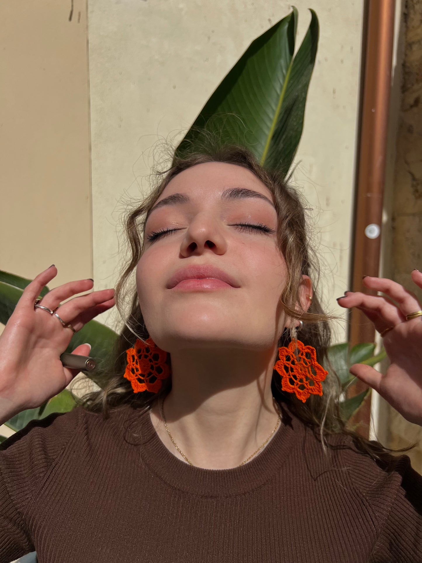 Orecchini crochet fiore