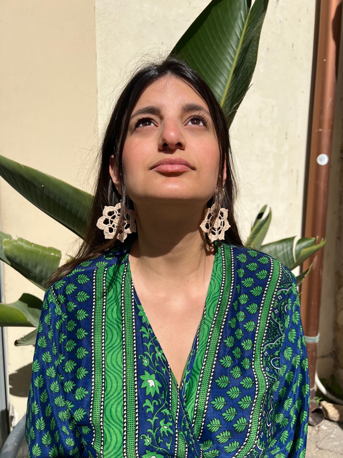 Orecchini crochet fiore